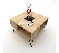 iDiffusion Table Basse Design Lord - L. 80 x H. 38,6 cm - Marron Chêne