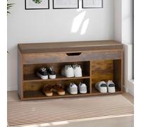 IDIMEX Banc de Rangement à Chaussures BAIA en Bois avec Coffre, Assise rembourrée, 104x48x30 cm, 8 à 10 Paires de Chaussures, Couleur Old Style