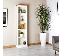 IDIMEX Bibliothèque Campo étagère en Bois Style Mexicain avec 4 tablettes, en pin Massif lasuré Blanc et Brun