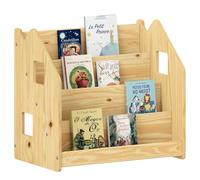 IDIMEX Bibliothèque Enfant Bruno, Rangement Livres pour Chambre Enfant, 4 Compartiments, en pin Massif Coloris Naturel
