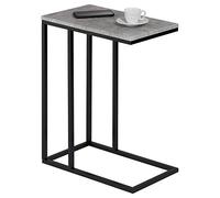IDIMEX Bout de canapé Debora Table d'appoint Table à café Table Basse de Salon Design Retro Vintage Industriel, Plateau rectangulaire en MDF décor béton et Cadre en métal Noir