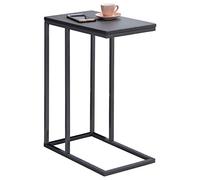 Bout de canapé DEBORA table d'appoint table à café table basse de salon cadre en métal gris et plateau rectangulaire en MDF gris mat Gris G