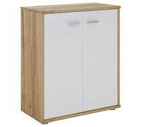 IDIMEX Buffet Salle à Manger FIRMIN L 60 cm Coloris chêne Sauvage et Blanc avec 2 Portes bahut Bas Meuble de Rangement Style Moderne Commode vaisselier 60 x 70 x 30 cm