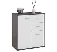 IDIMEX Buffet Salle à Manger Remy L 60 cm Coloris Gris et Blanc avec 2 Portes et 2 tiroirs bahut Bas Meuble de Rangement Style Moderne Commode vaisselier 60 x 70 x 30 cm