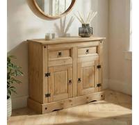 IDIMEX Buffet Salsa Commode bahut vaisselier en Bois Style Mexicain avec 2 Portes battantes et 2 tiroirs, en pin Massif Finition teintée/cirée