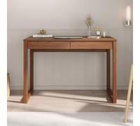 IDIMEX Bureau en Bois avec 2 tiroirs Noah, Design scandinave, en pin Massif Coloris châtaignier