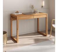 IDIMEX Bureau en Bois avec 2 tiroirs Noah, Design scandinave, en pin Massif Coloris Naturel