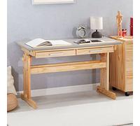 IDIMEX Bureau Enfant écolier Junior Olivia Table à Dessin réglable en Hauteur et pupitre inclinable avec 2 tiroirs, Bureau évolutif en pin Massif Vernis Naturel et lasuré Gris