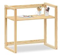 IDIMEX Bureau Enfant SUZA réglable en Hauteur 80 x 76 x 48 cm Bois de pin Massif, Bureau Chambre Enfant, 4 Niveaux de Hauteur, Coloris Naturel