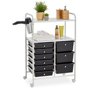 Caisson sur roulettes MARITA, 6 + 3 tiroirs, noir et blanc Blanc/Noir G