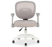 Chaise de bureau enfant AMELIA Gris Réglable en hauteur avec Accoudoirs, Assise Rembourrée Confortable