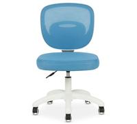 IDIMEX Chaise de Bureau Enfant Mayla Bleu Réglable en Hauteur sans Accoudoirs, Assise Rembourrée Confortable, Dossier en Tissu Respirant