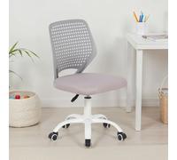 IDIMEX Chaise de Bureau pour Enfant Jade Grise Pivotante sans Accoudoirs, Assise Rembourrée et Réglable en Hauteur