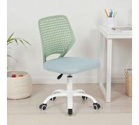 Chaise de Bureau pour Enfant JADE Verte Pivotante Sans Accoudoirs, Assise Rembourrée et Réglable en Hauteur