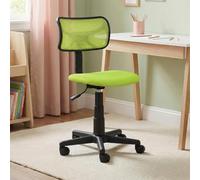IDIMEX Chaise de Bureau pour Enfant Milan Fauteuil pivotant et Ergonomique sans accoudoirs, siège à roulettes avec Hauteur réglable, revêtement Mesh Vert