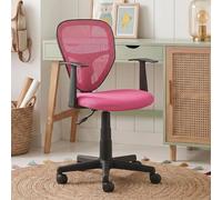 IDIMEX Chaise de Bureau pour Enfant Studio Fauteuil pivotant et Ergonomique avec accoudoirs, siège à roulettes avec Hauteur réglable, revêtement Mesh Rose
