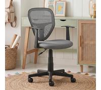 IDIMEX Chaise de Bureau pour Enfant Studio Fauteuil pivotant et Ergonomique avec accoudoirs, siège à roulettes avec Hauteur réglable, revêtement Mesh Gris
