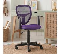 IDIMEX Chaise de Bureau pour Enfant Studio Fauteuil pivotant réglable en Hauteur avec accoudoirs, revêtement Mesh Violet