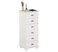 IDIMEX Chiffonnier Colmar Commode apothicaire avec 6 tiroirs de Rangement, en pin Massif lasuré Blanc