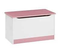 Idimex Coffre à jouets HANNAH – pin massif lasuré blanc/rose
