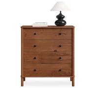 Idimex Commode chambre APOANA 4 tiroirs bois massif H 99 cm coloris châtaignier