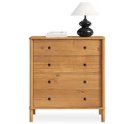 Idimex Commode chambre APOANA H 99 cm 4 tiroirs bois massif coloris chêne