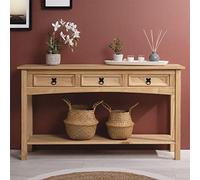 IDIMEX Console Meuble SALSA Table d'appoint en Bois, Meuble de Rangement Entrée ou Salon, avec 3 tiroirs, en pin Massif