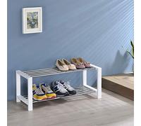 Etagère à chaussures ARINA 2 tablettes blanc
