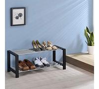 Etagère à chaussures ARINA 2 tablettes noir Noir G