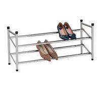 Idimex Étagère à chaussures Lennart – rangement modulable en longueur, 2 niveaux métal chromé