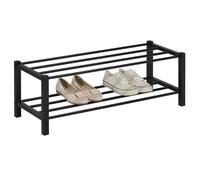 Etagère à chaussures NAVAN 2 niveaux en métal - Noir