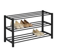 IDIMEX Étagère à Chaussures NAVAN Rangement Porte-Chaussures avec 3 Niveaux en métal laqué Noir pour 12 Paires de Chaussures