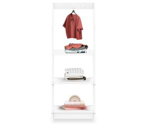 IDIMEX Étagère à vêtement Enfant Sally en Pin Massif, Dressing Enfant avec Tringle à Vêtements, Penderie Enfant Montessori, Blanc