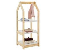 Etagère à vêtements enfant SALLY en pin massif - Coloris naturel et blanc