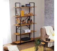IDIMEX Étagère de Rangement MEDA 5 étagères Style Industriel, en métal et MDF décor chêne Sauvage