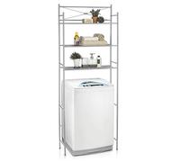 IDIMEX Etagère de Salle de Bain MARSA Meuble de Rangement au-Dessus des Toilettes WC ou Lave-Linge avec 3 tablettes, en métal laqué Gris