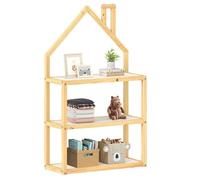 IDIMEX Étagère Enfant LENISE en pin Massif, Meuble Rangement Chambre Enfant en Forme de Maison en Bois lasuré Blanc/Naturel