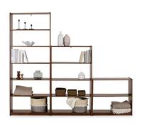 IDIMEX Etagère Escalier Melly H 240 cm en Bois Massif Coloris Châtaignier, Bibliothèque sous-Pente, Rangement Ouvert sur Pied
