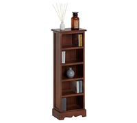 IDIMEX Etagère Musica, Rangement pour CD avec 4 tablettes, au Style Maison de Campagne, en Bois de Paulownia et MDF lasuré Brun foncé
