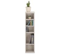 IDIMEX Étagère pour CD et DVD Melodie en Bois avec 5 étagères, 21 x 88 x 20 cm, Idéal pour rangements CD et DVD, Semi-modulable, Coloris béton