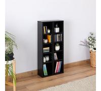 IDIMEX Etagères modulables Musique pour CD et DVD, Lot de 2 Meubles de Rangement en Colonne avec 10 Compartiments, en mélaminé Noir Mat