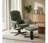 IDIMEX Fauteuil relaxation Charly – siège pivotant, dossier inclinable, repose-pieds – vert/noir