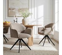 IDIMEX GIRONA Lot de 2 chaises de salle à manger rembourrées avec structure en métal aspect araignée, chaise de cuisine avec dossier et accoudoirs arrondis, idéale pour la salle à manger.