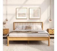 IDIMEX Lit 140 x 200 avec sommier APOANA en Bois Massif Coloris chêne, Cadre Robuste avec tête de lit à barreaux, lit Adulte Double pour Chambre Confortable et Moderne, Structure Stable