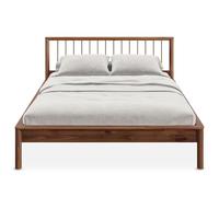 IDIMEX Lit 160 x 200 avec sommier APOANA en Bois Massif Coloris châtaignier, Cadre Robuste avec tête de lit à barreaux, lit Adulte Double pour Chambre Confortable et Moderne, Structure Stable