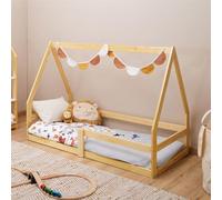 IDIMEX Lit cabane Tami 70x140 cm, lit Simple 1 Place pour bébé ou Enfant de Type Montessori, en pin Massif Naturel