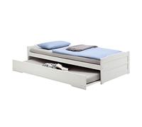 IDIMEX Lit gigogne Lorena 1 Personne tiroir lit Fonctionnel 90 x 190 cm pin Massif lasuré Blanc