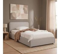 IDIMEX Lit Simple BELARTI 90x190 cm rembourré, Revêtement en Tissu, Lit Style Moderne pour 1 Personne, Cadre de lit en Bois avec sommier Inclus, Gris Clair