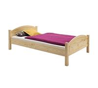 IDIMEX Lit Simple FLIMS 90 x 200 cm lit pour Enfant en pin Massif Vernis Naturel, avec tête et Pied de lit arrondil