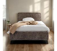 IDIMEX Lit Simple LEVERDA 90x190 cm, Revêtement en Tissu, Lit Style Moderne pour 1 Personne, Cadre de lit en Bois avec sommier Inclus, Gris